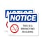 Signmission This Is A Smoke Free Building OSHA Notice Sign, Plastic, 10in W x 7in L, 2PK OS-2PACK-NS-P-710-L-16687 - alternate 1